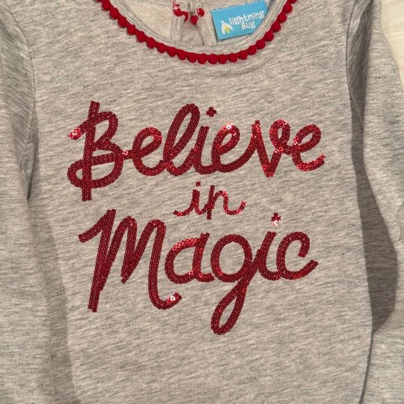 Lightning Bug Multi-Layer Red Sparkle Tulle Dress Believe in Magic 3T Girls - Picture 3 of 6